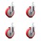 Service Caster 5 Inch Red Polyurethane Wheel Swivel 7/8 Inch Square Stem Caster Set SCC SCC-SQ20S514-PPUB-RED-78-4 - alternate 1